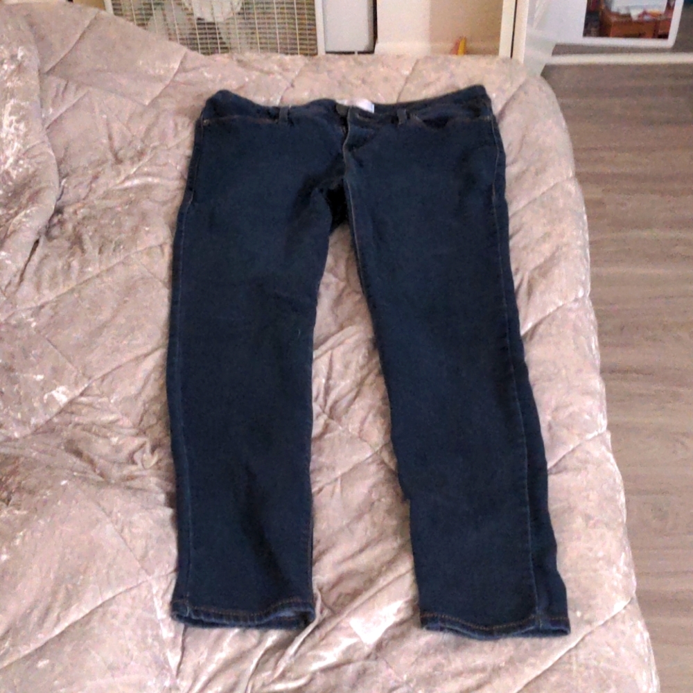 NO BOUNDARIES DARK BLUE DENIM STRAIGHT LEG JEANS SIZE 13